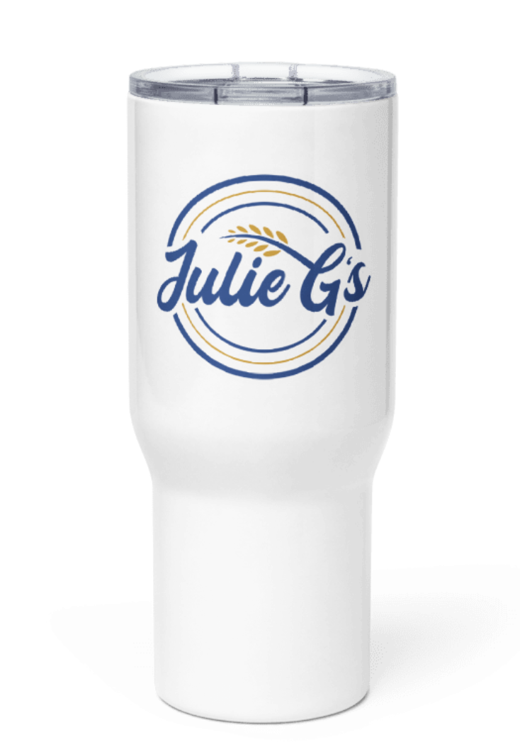 Julie G's Travel mug with a handle